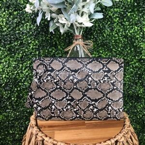 Snake print wristlet bag large